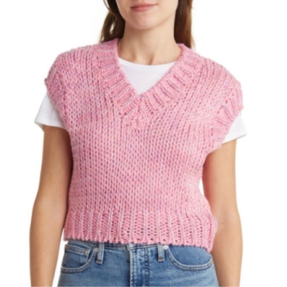 Ever After Elegant Soft Saturated Pinks V-Neck Sweater Vest